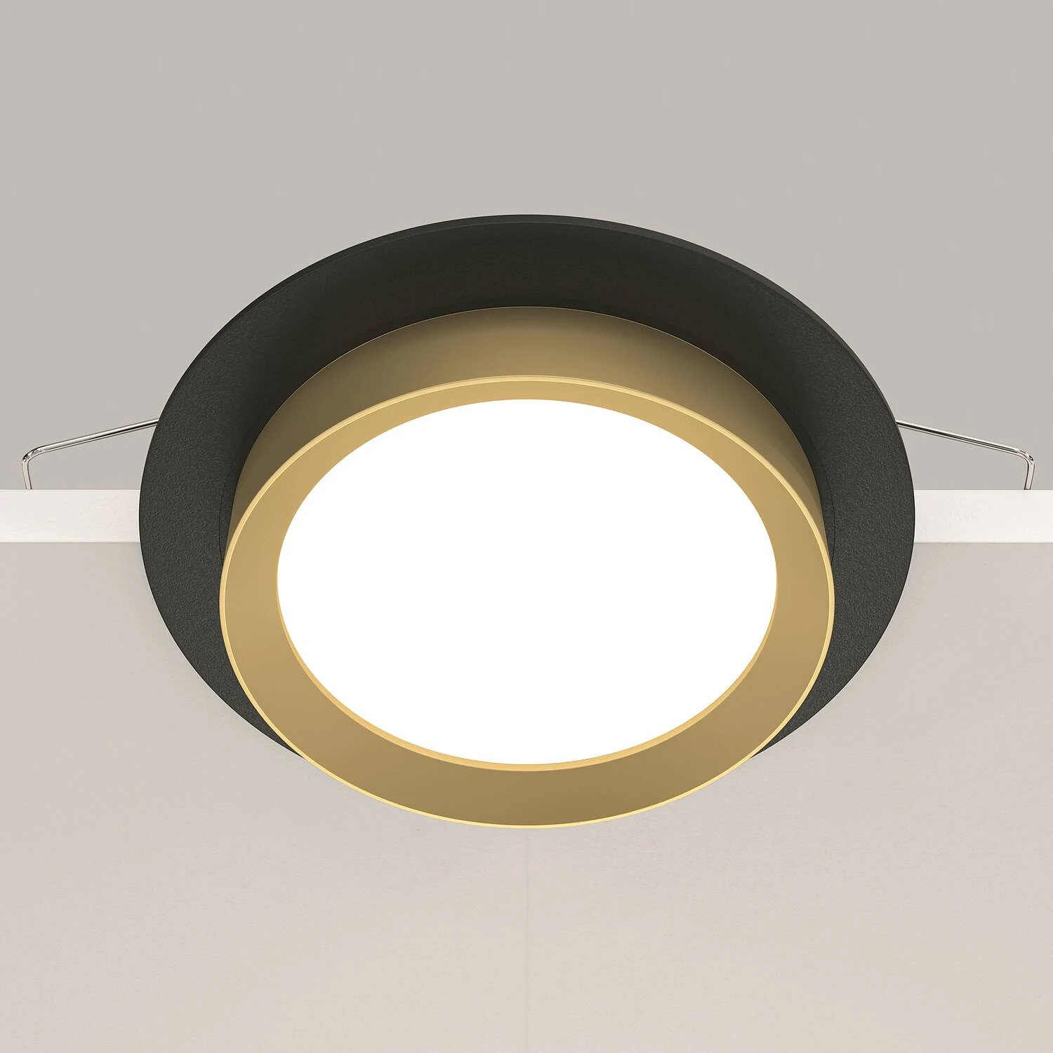 Встраиваемый светильник Downlight Hoop, 1xGX53 Черный с Золотом (Maytoni Technical, DL086-GX53-RD-BG) - Amppa.ru