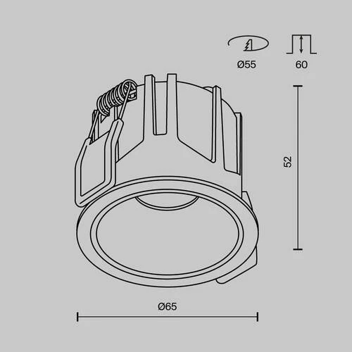 Встраиваемый светильник Downlight Alfa LED 10W, 3000K, Черный (Maytoni Technical, DL043-01-10W3K-RD-B-1) - Amppa.ru