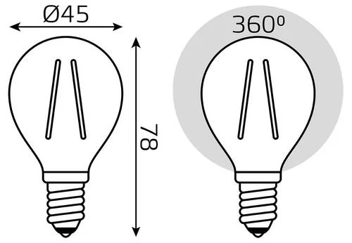 Набор ламп светодиодных Gauss Basic Filament E14 5.5Вт 4100K 1051126T - Amppa.ru