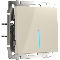 W1110103/ Электроустановочные изделия - Выключатель одноклавишный с подсветкой (слоновая кость)