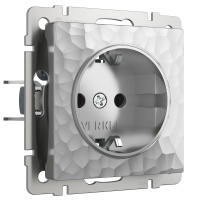 W1271006/ Электроустановочные изделия - Розетка с заземлением (серебряный)