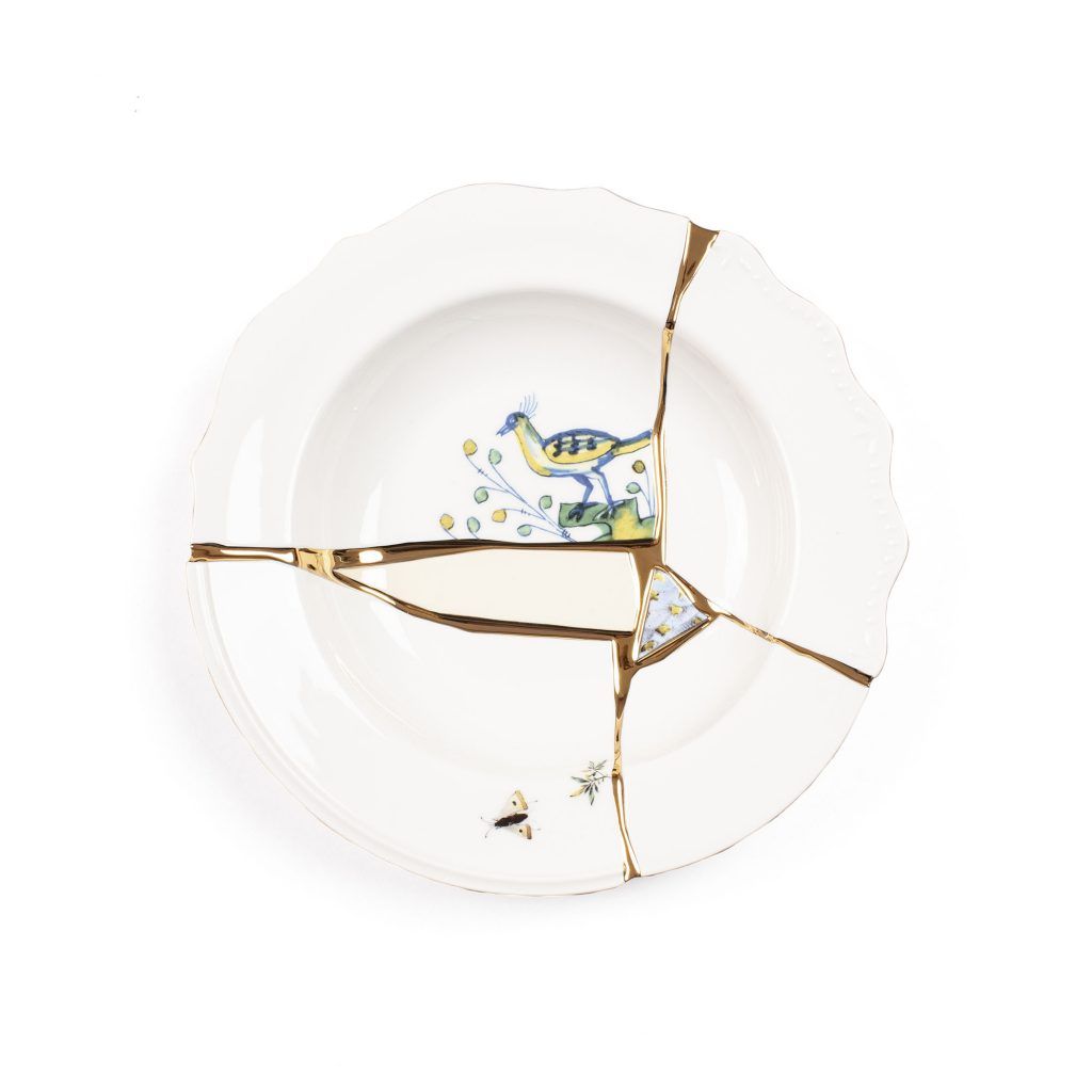 Тарелка глубокая Kintsugi, Белый/Золотой/ (Seletti, 09621) - купить за  10 150 руб. в Екатеринбурге