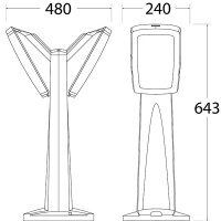 Садовый светильник-столбик Fumagalli Minipinela 2L, 2N1.612.020.LYF1L, Серый и Опал (молочный), с лампой 800Lm, 4000К