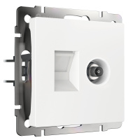 W1181301/ Электроустановочные изделия- Розетка ТВ+Ethernet RJ-45 6 cat.(белый)